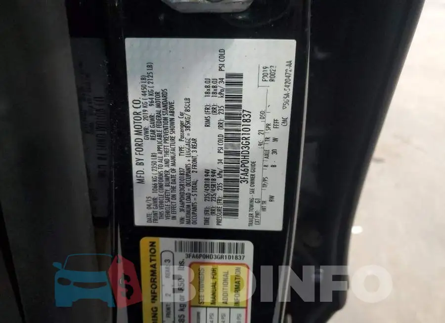 3FA6P0HD3GR101837 Photo# 12