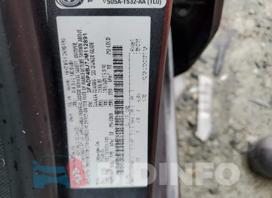 3FADP4BJ7JM112891 Photo# 12