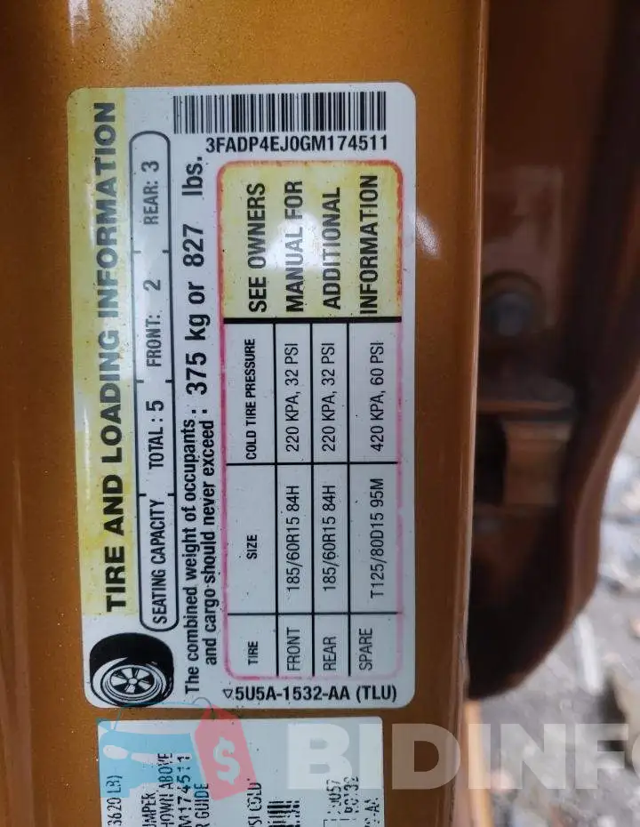 3FADP4EJ0GM174511 Photo# 12