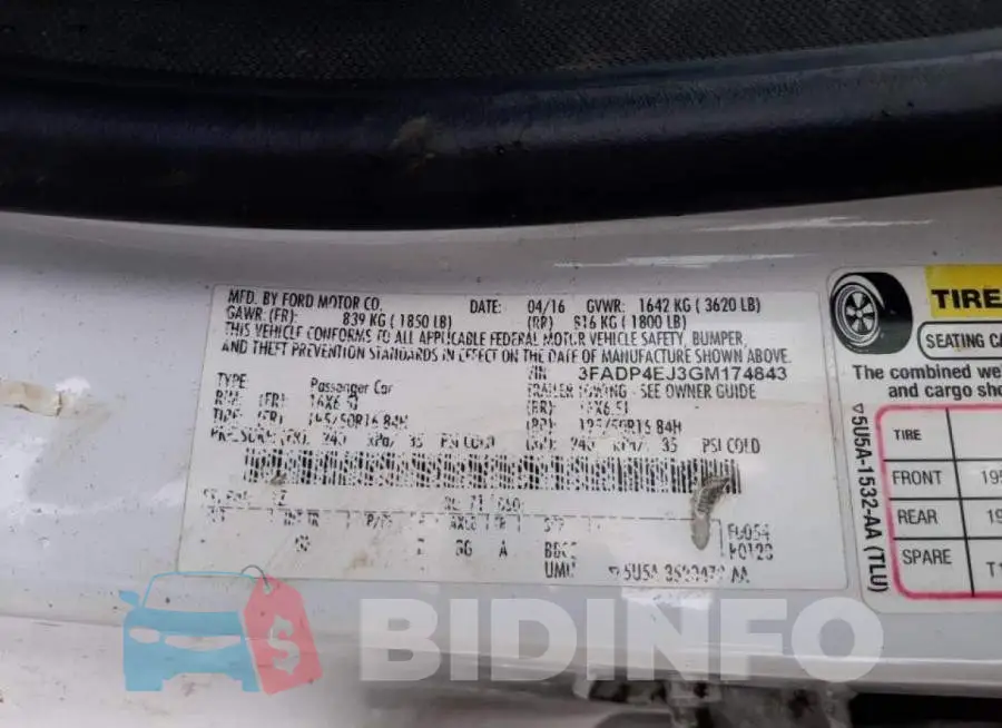 3FADP4EJ3GM174843 Photo# 12