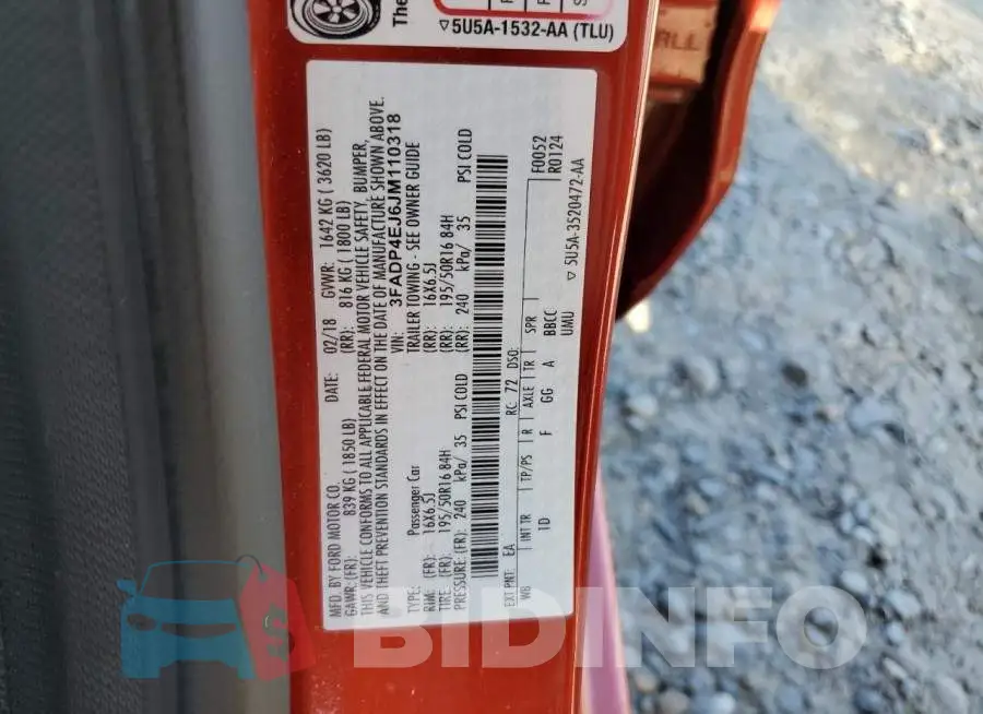 3FADP4EJ6JM110318 Photo# 12