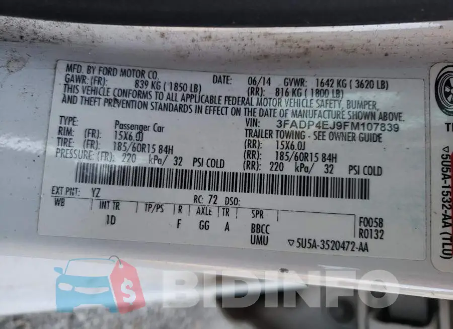 3FADP4EJ9FM107839 Photo# 12