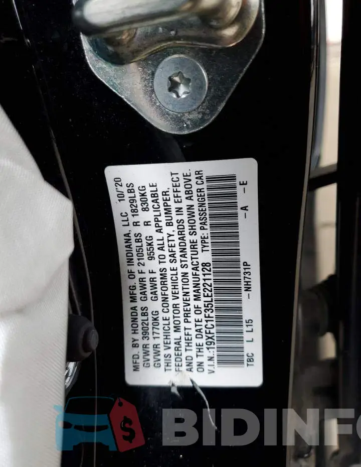 19XFC1F35LE221128 Photo# 13