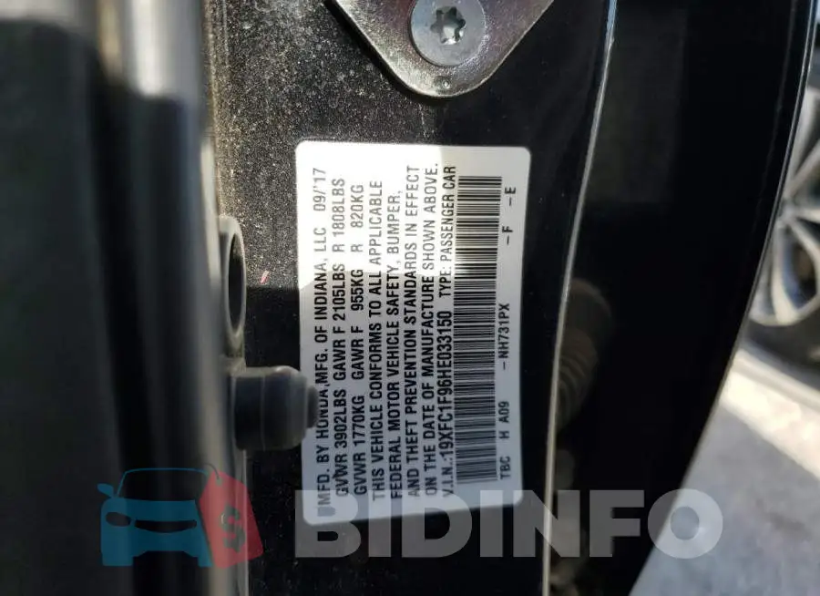19XFC1F96HE033150 Photo# 12