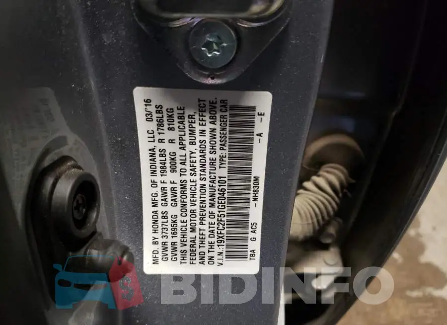 19XFC2F51GE046101 Photo# 12