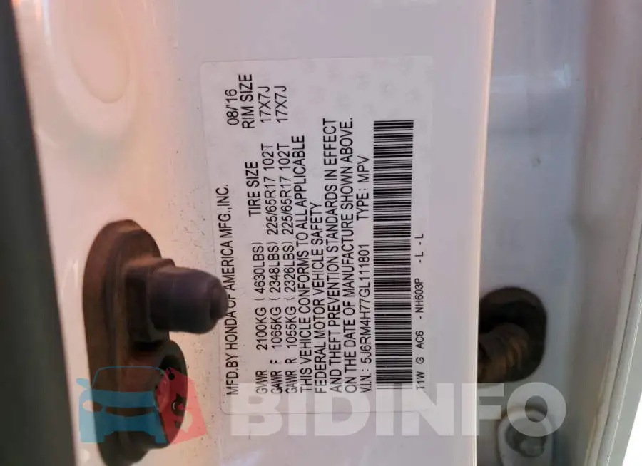 5J6RM4H77GL111801 Photo# 12