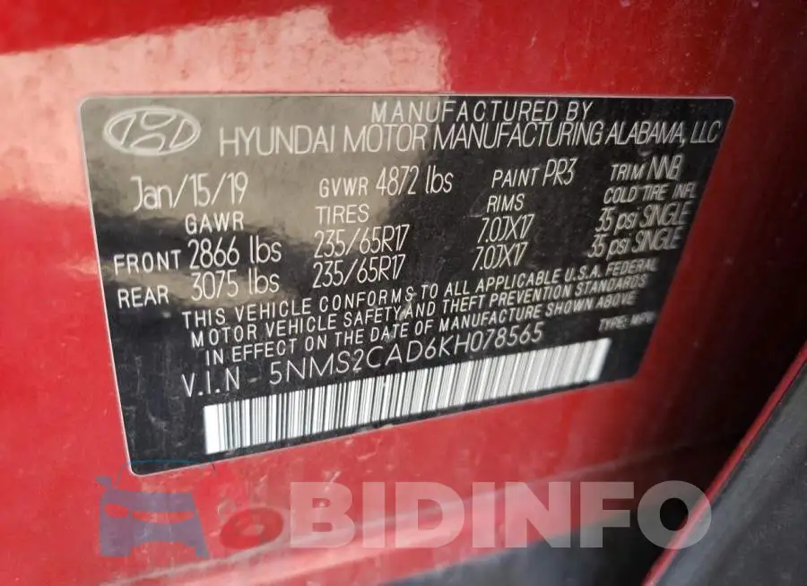 5NMS2CAD6KH078565 Photo# 12
