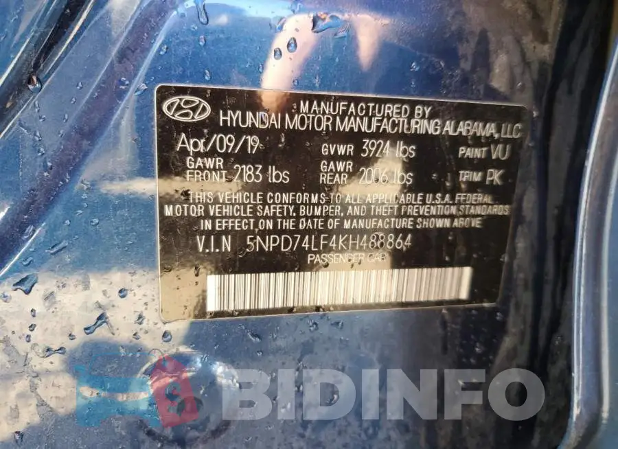 5NPD74LF4KH488864 Photo# 10