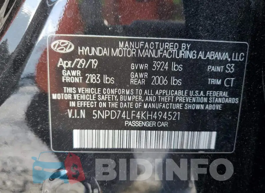 5NPD74LF4KH494521 Photo# 12