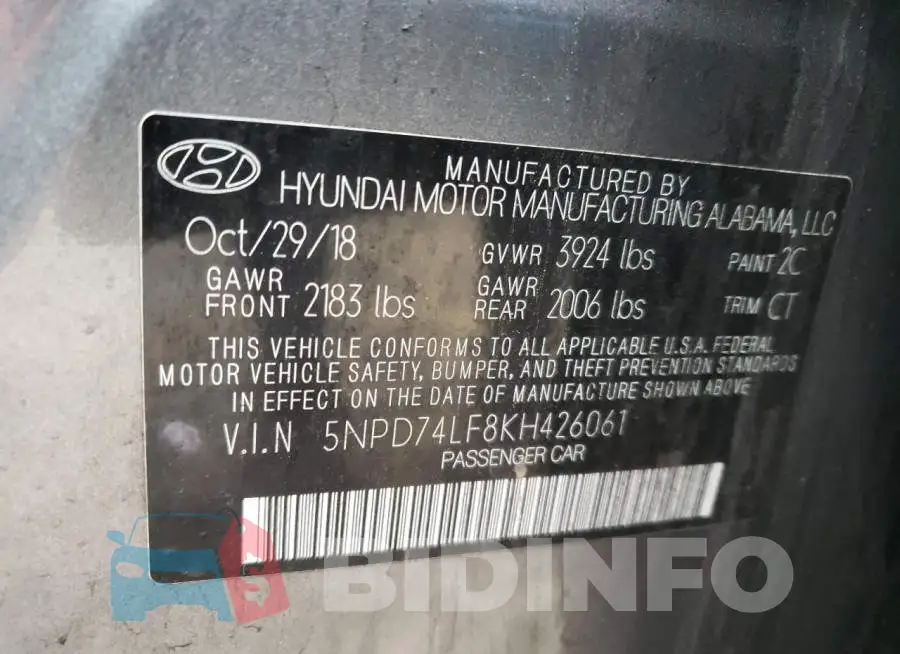 5NPD74LF8KH426061 Photo# 13