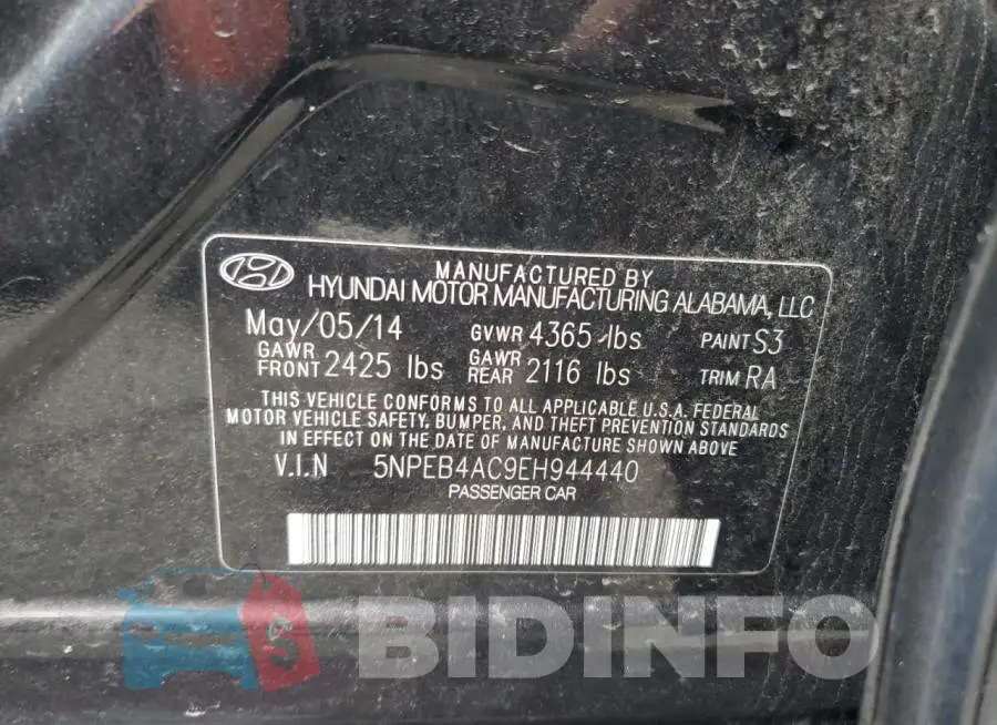 5NPEB4AC9EH944440 Photo# 12