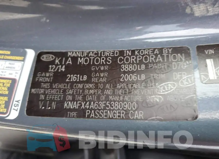 KNAFX4A63F5380900 Photo# 12
