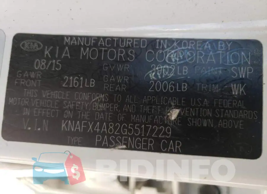 KNAFX4A82G5517229 Photo# 13