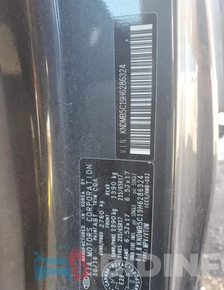 KNDMB5C19H6286324 Photo# 13