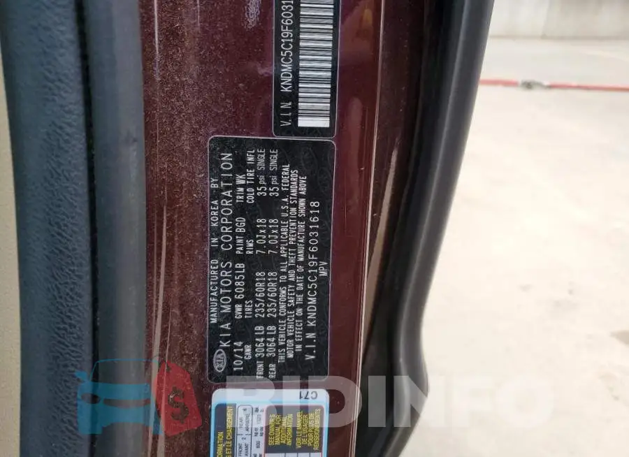 KNDMC5C19F6031618 Photo# 13