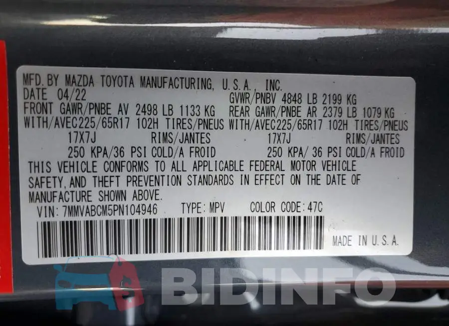7MMVABCM5PN104946 Photo# 14