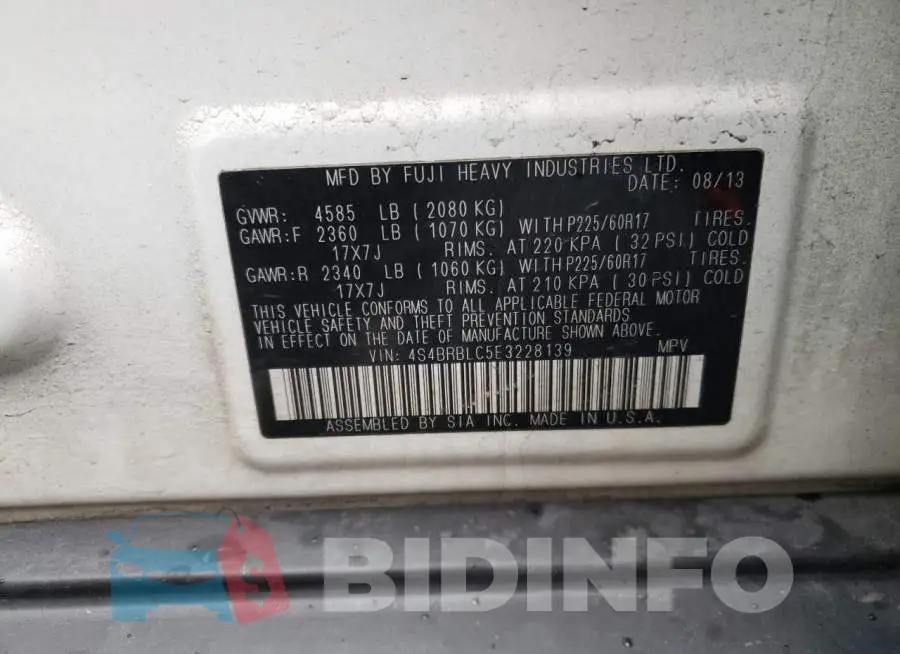 4S4BRBLC5E3228139 Photo# 13