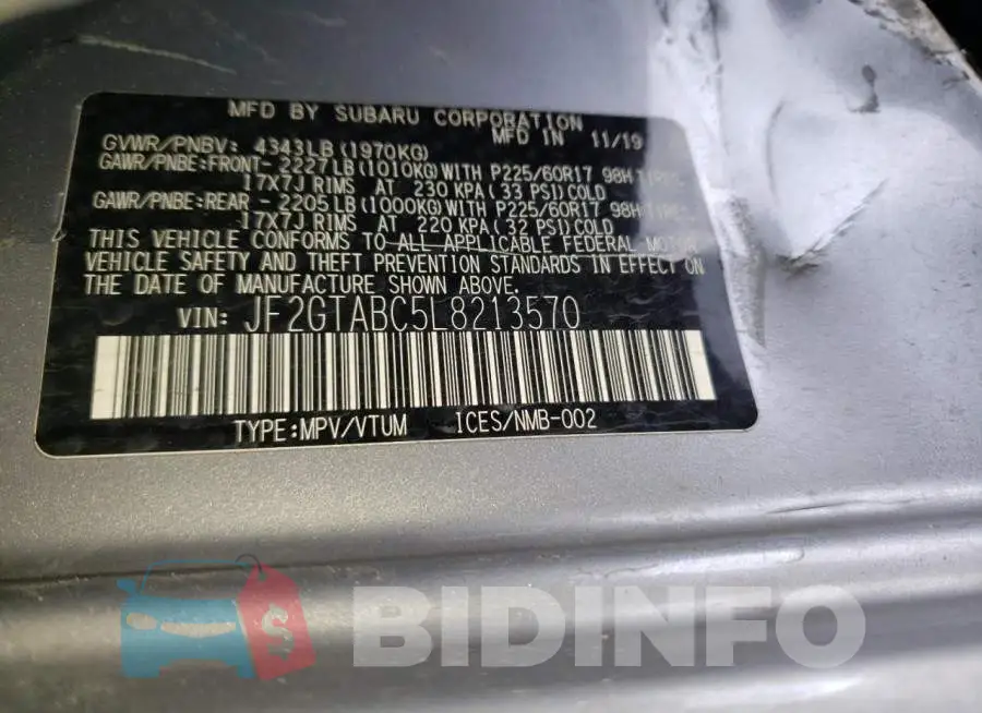JF2GTABC5L8213570 Photo# 12