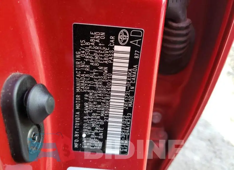 2T1BURHE8FC400310 Photo# 12