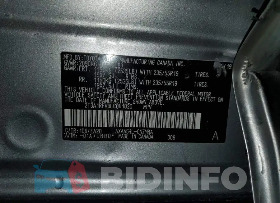 2T3A1RFV9LC061020 Photo# 12