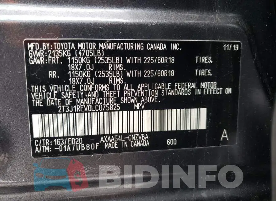 2T3J1RFV0LC075825 Photo# 13