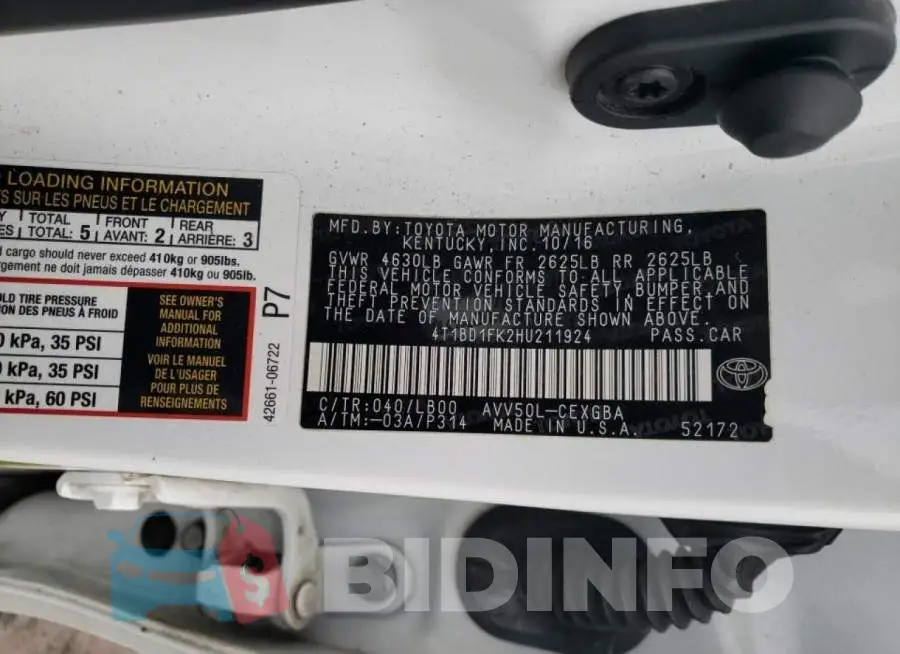 4T1BD1FK2HU211924 Photo# 12