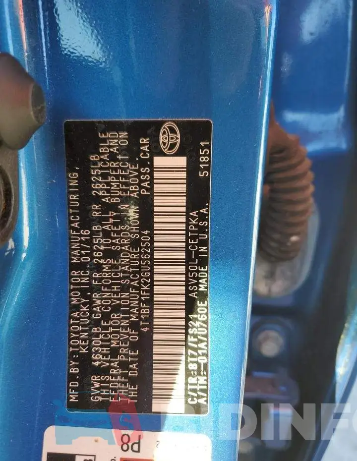 4T1BF1FK2GU562504 Photo# 13