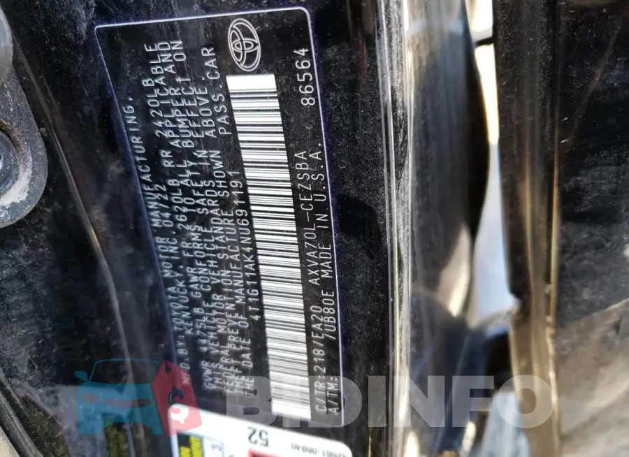 4T1G11AK4NU691191 Photo# 13