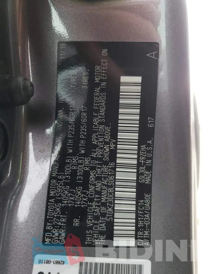 5TDKZ3DC8LS061716 Photo# 13
