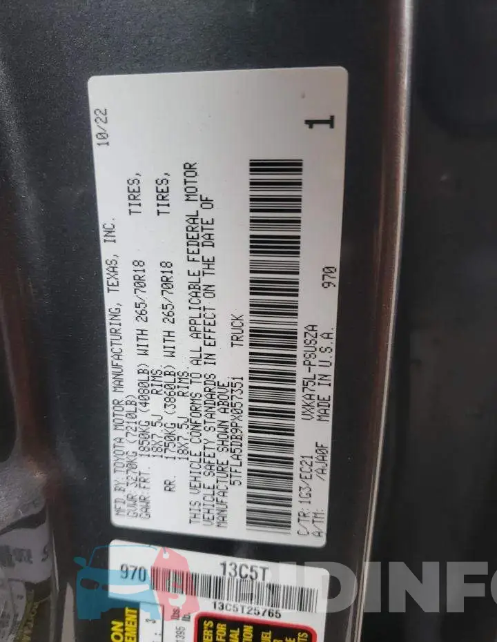 5TFLA5DB9PX057351 Photo# 13
