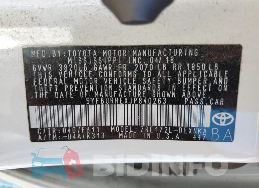 5YFBURHEXJP840263 Photo# 13