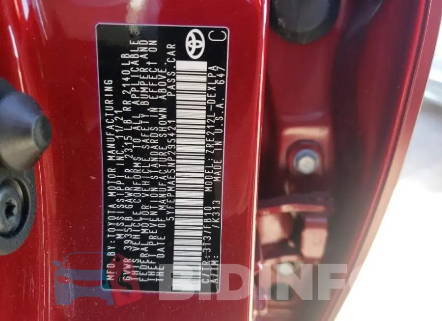 5YFEPMAE5NP295421 Photo# 12