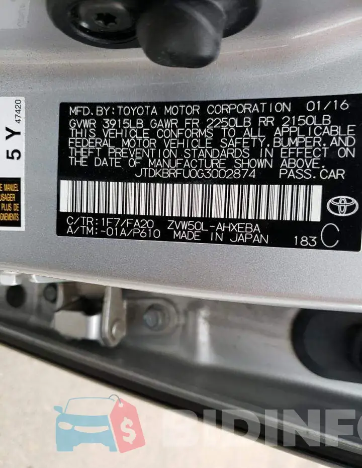 JTDKBRFU0G3002874 Photo# 12