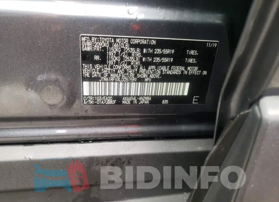 JTMA1RFVXLD051589 Photo# 10