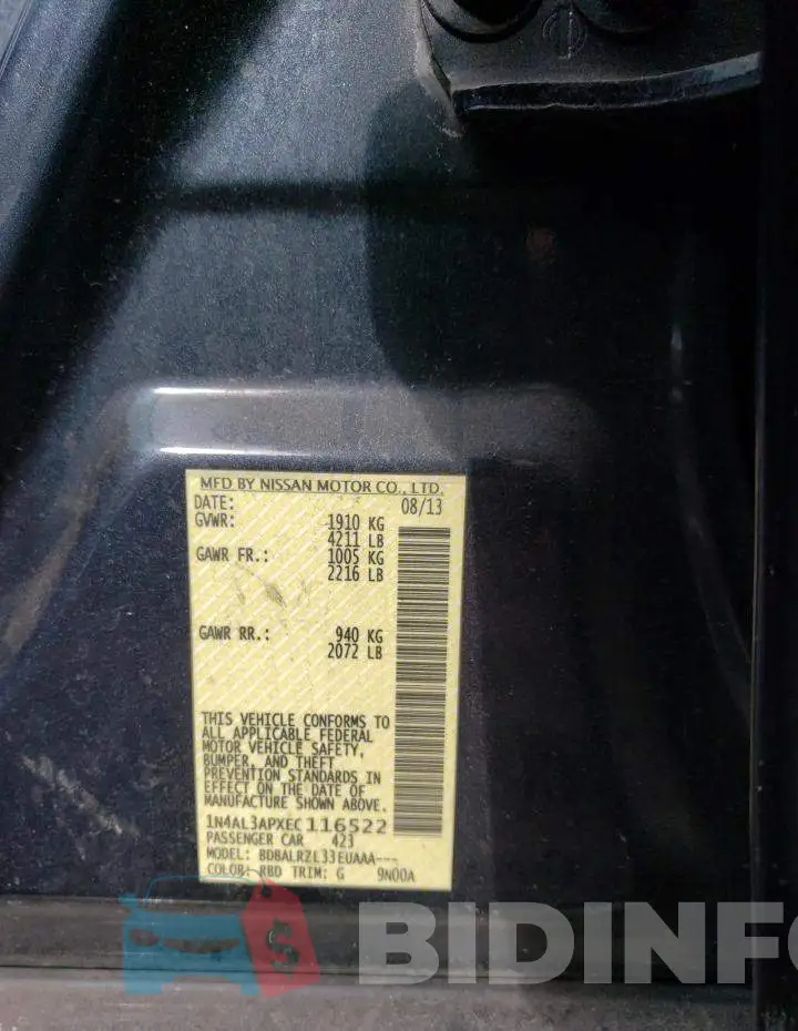 1N4AL3APXEC116522 Photo# 12