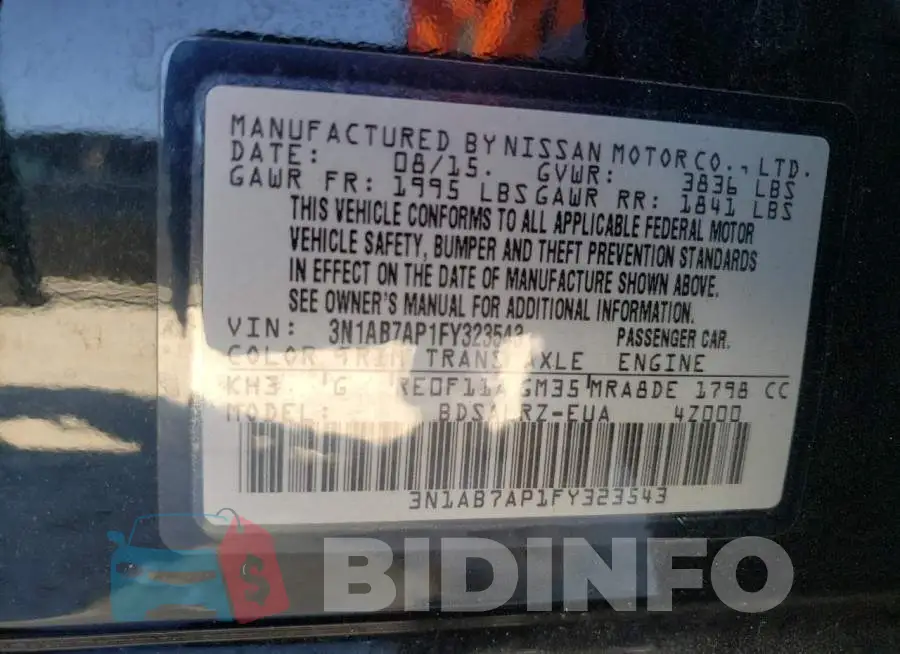 3N1AB7AP1FY323543 Photo# 12