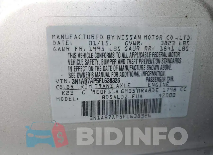 3N1AB7AP5FL638326 Photo# 12