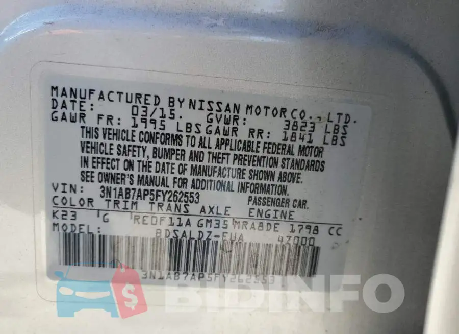 3N1AB7AP5FY262553 Photo# 12