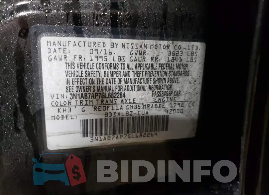3N1AB7AP7GL682264 Photo# 12