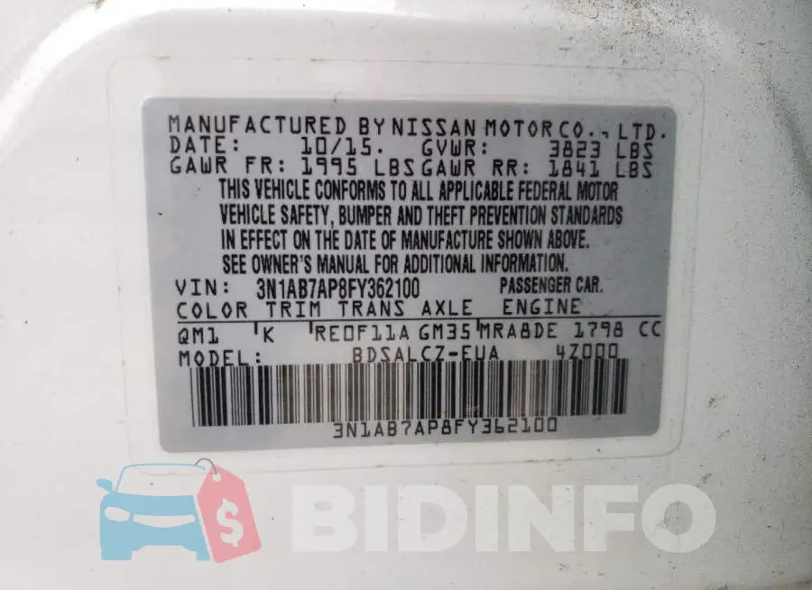 3N1AB7AP8FY362100 Photo# 12