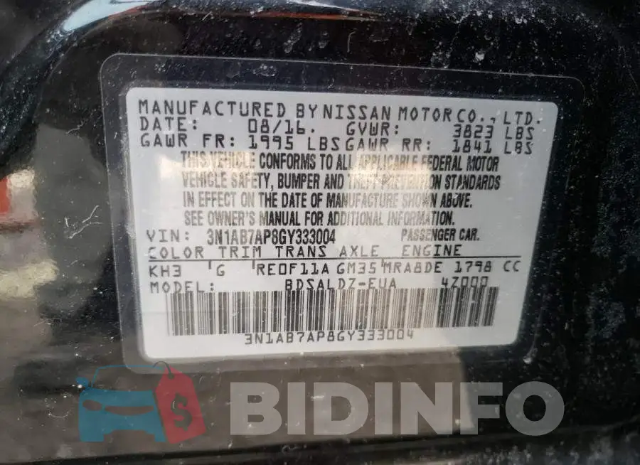 3N1AB7AP8GY333004 Photo# 12