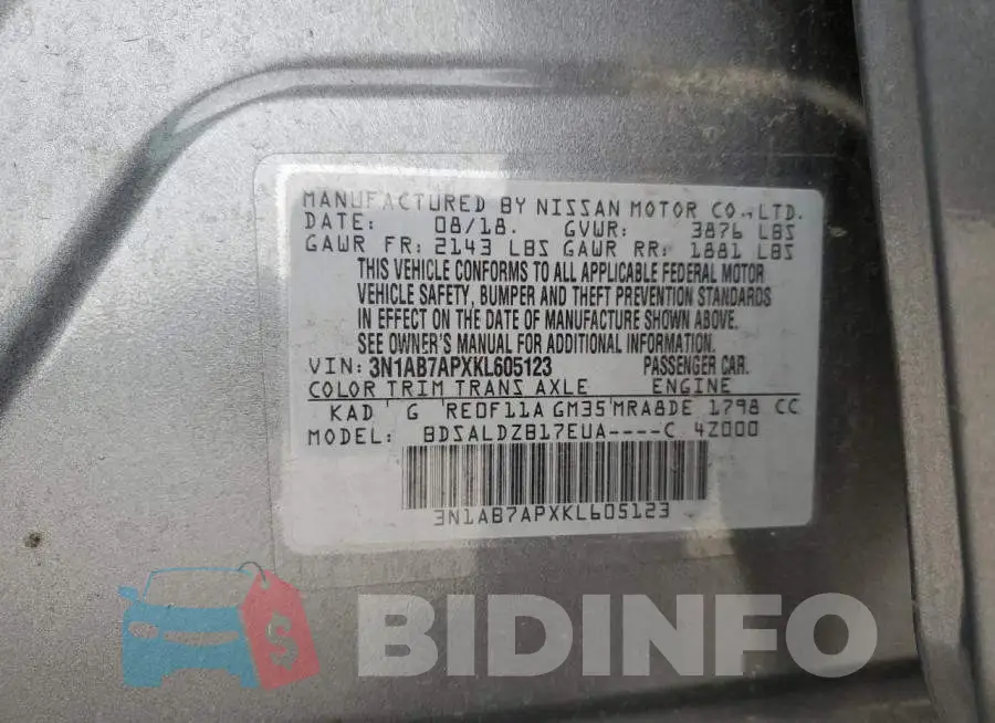 3N1AB7APXKL605123 Photo# 12