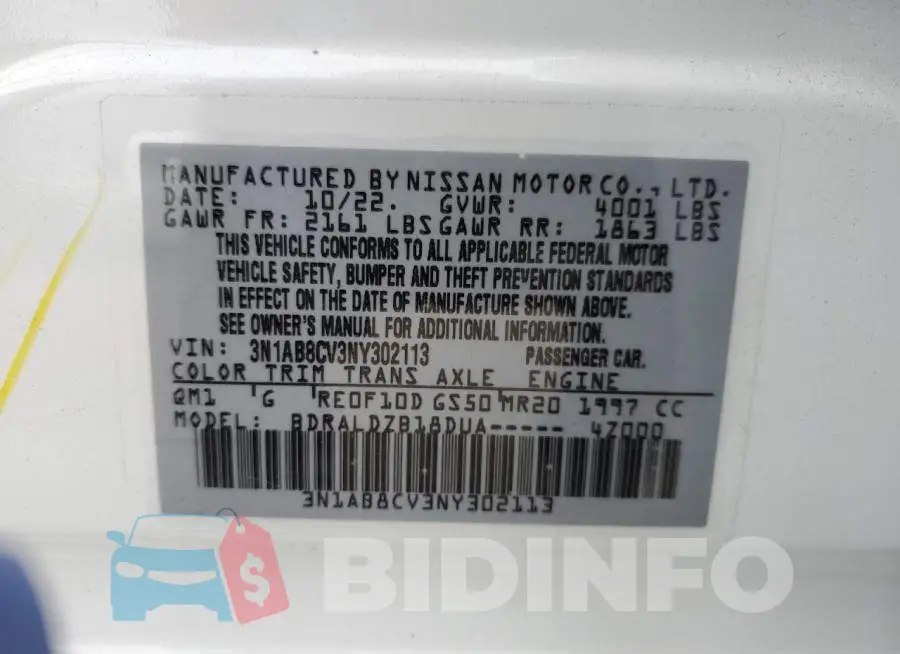 3N1AB8CV3NY302113 Photo# 12