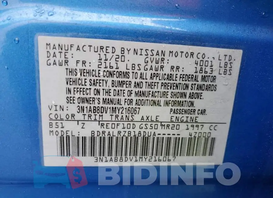 3N1AB8DV1MY216067 Photo# 12