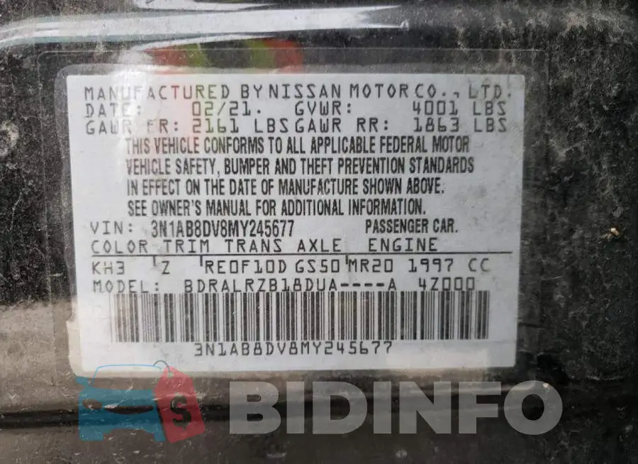 3N1AB8DV8MY245677 Photo# 12