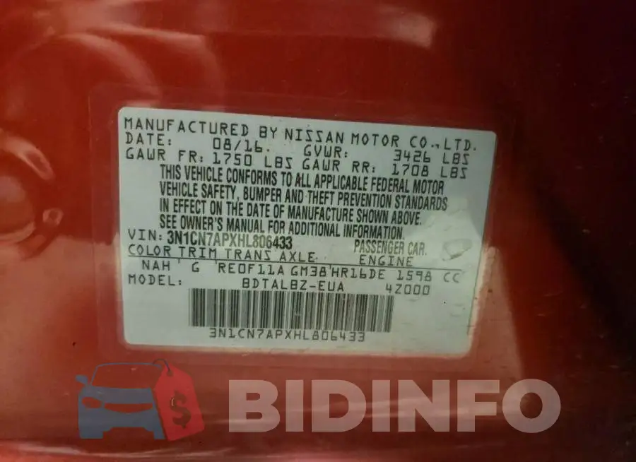 3N1CN7APXHL806433 Photo# 12