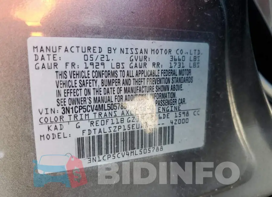 3N1CP5CV4ML505788 Photo# 12
