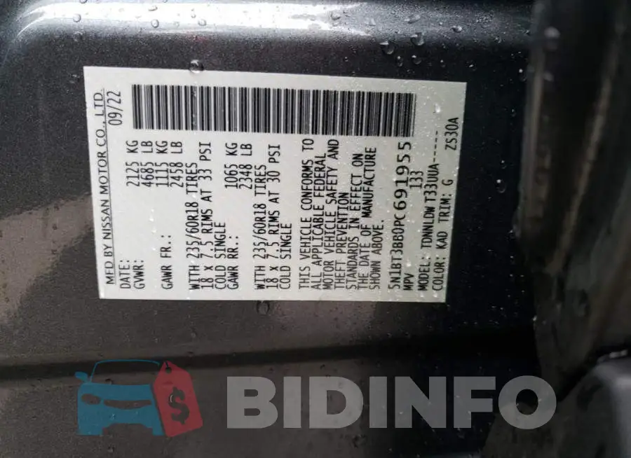 5N1BT3BB0PC691955 Photo# 14