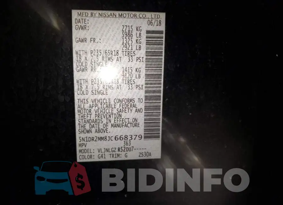 5N1DR2MM8JC668379 Photo# 13