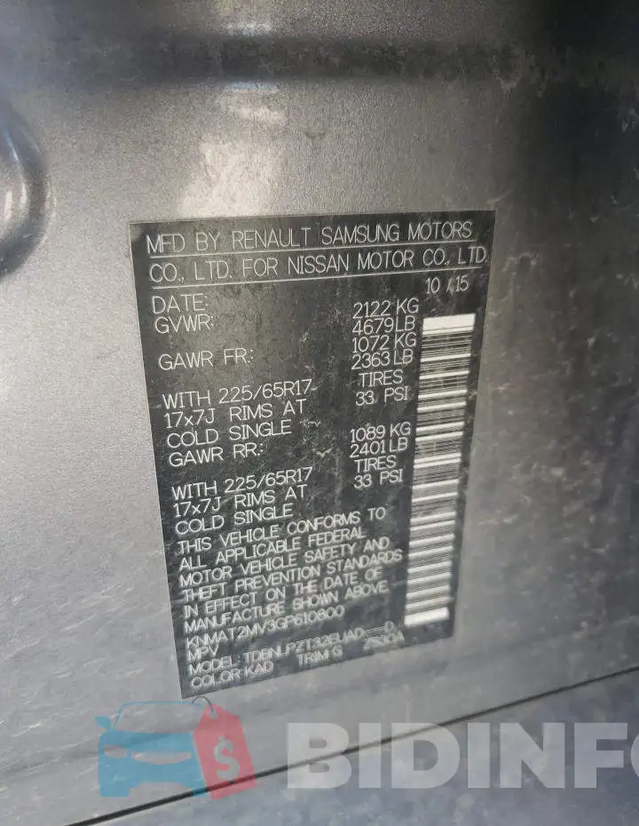 KNMAT2MV3GP610800 Photo# 13